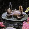 SU5080 Spitting Frog on Lily Pad Bronze Garden Statue - Oak Park Home & Hardware