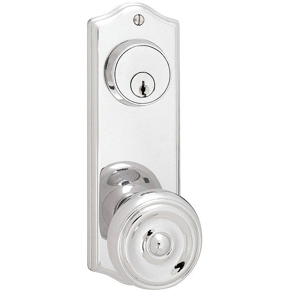 Sideplate Lockset - Colonial Brass - Keyed 3.625 Inch CTC - Oak Park Home & Hardware