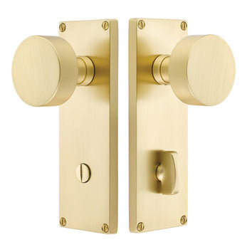 Sideplate Lockset - Modern Brass - Thumbturn Privacy Non-keyed 7 Inch - Oak Park Home & Hardware