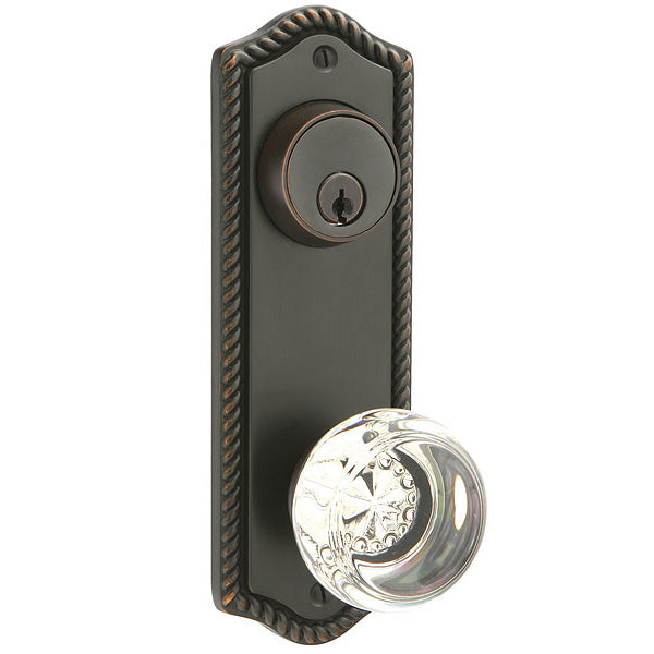 Sideplate Lockset - Rope Brass - Keyed 3.625 Inch CTC - Oak Park Home & Hardware