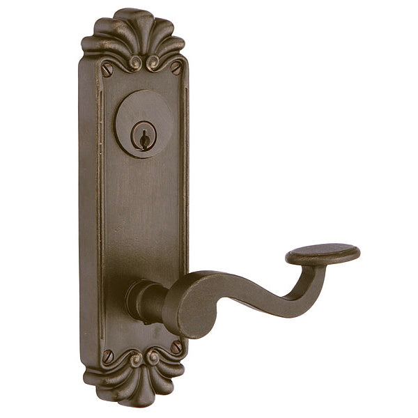 Sideplate Lockset - Tuscany Number 16 Bronze - Keyed 3.625 Inch CTC - Oak Park Home & Hardware