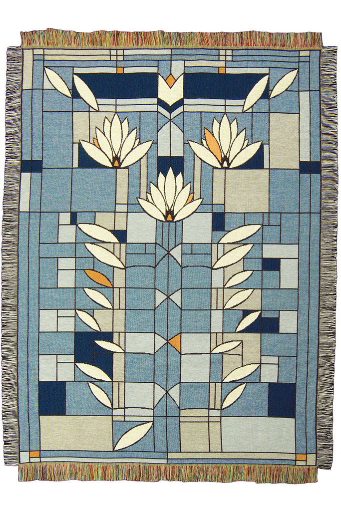 TH/64433 Frank Lloyd Wright Waterlillies Tapestry Throw - Oak Park Home & Hardware