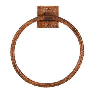 TR10DB 10 Inch Hand Hammered Copper Towel Ring - Oak Park Home & Hardware