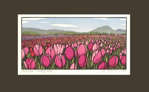 Tulip Field - Morning Matted Print - Oak Park Home & Hardware