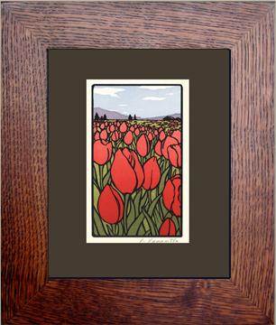 Tulips In Bloom Framed Note Card - Oak Park Home & Hardware