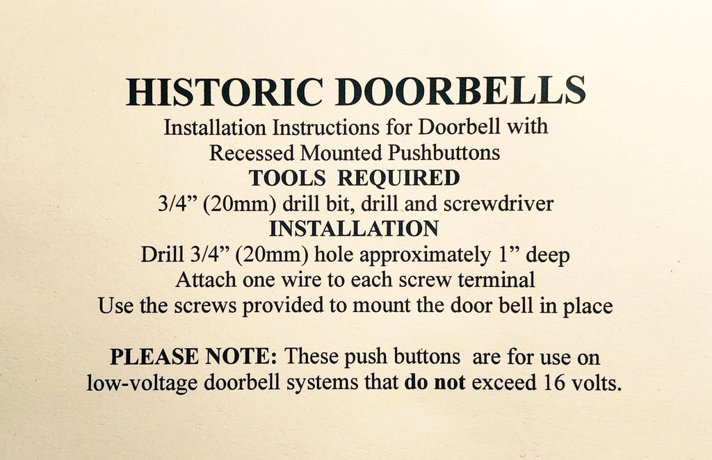 1607 Edwardian Design Doorbell - Oak Park Home & Hardware