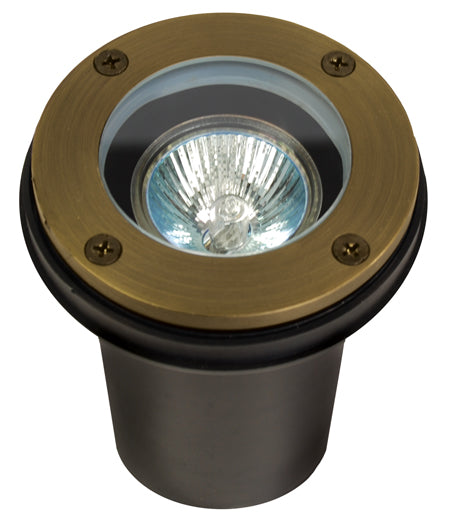 WL-101-LED-6W Brass Well Light - Flat Round Cover - Oak Park Home & Hardware