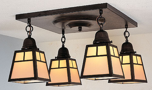 a-line shade 4 light ceiling mount with t-bar overlay - Oak Park Home & Hardware