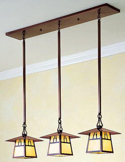 8'' carmel 3 light in-line chandelier with hillcrest overlay - Oak Park Home & Hardware