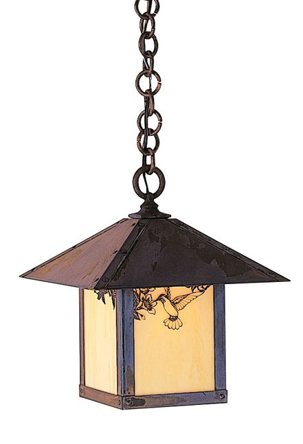 16'' evergreen pendant with hummingbird filigree - Oak Park Home & Hardware