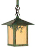 12'' evergreen stem hung pendant with hummingbird filigree - Oak Park Home & Hardware