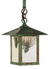 7'' evergreen stem hung pendant with pine needle filigree - Oak Park Home & Hardware