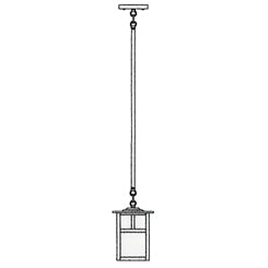 6'' mission stem hung pendant with t-bar overlay - Oak Park Home & Hardware