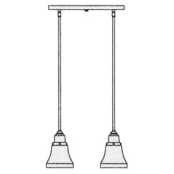 Ruskin 2 light in-line chandelier. Glass shades sold separately. - Oak Park Home & Hardware