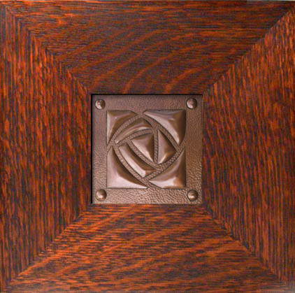 Framed Arts & Crafts Copper Tile - Oak Park Home & Hardware