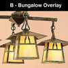 8'' carmel 3 light in-line chandelier with bungalow overlay - Oak Park Home & Hardware