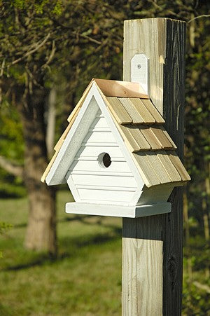 075D Chick Bird House - Whitewashed - Oak Park Home & Hardware