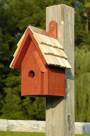 076C Classic Bird House - Redwood - Oak Park Home & Hardware