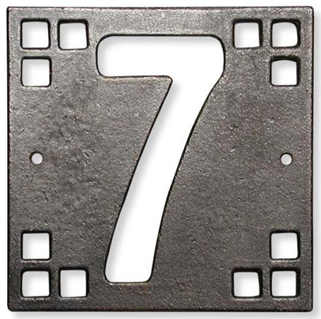 Bronze-Copper Craftsman House Number Tile 7 - Oak Park Home & Hardware