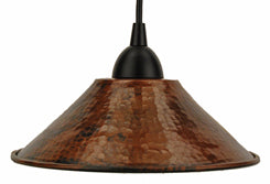 L500DB Hand Hammered Copper 9 Inch Cone Pendant Light - Oak Park Home & Hardware