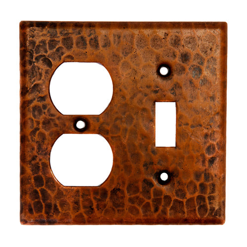 SCOT1 Copper Combination Switchplate, 2 Hole Outlet and Single Toggle Switch - Oak Park Home & Hardware