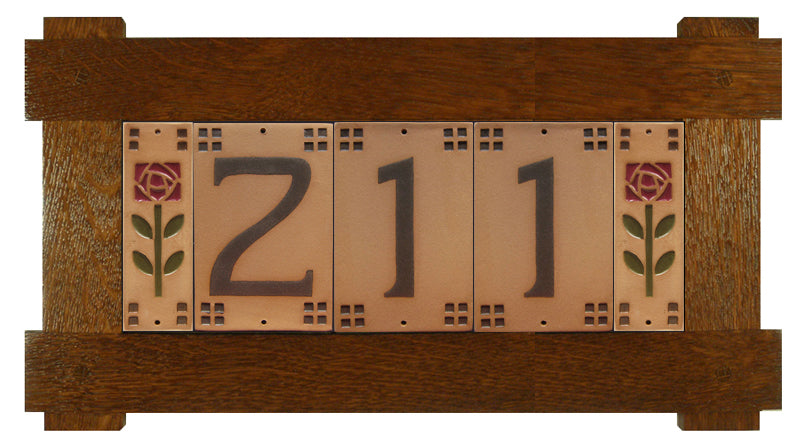 QS Oak House Number Tile Frame - 3 Numbers - FRAME ONLY - NUMBER TILES SOLD SEPARATELY - Oak Park Home & Hardware