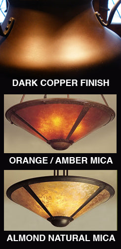 17 Inch Mica and Copper Lamp Shade with Finial - Oak Park Home & Hardware
