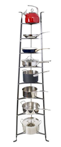 CWS8-KD-HS 8-Tier Cookware Stand-Knock Down in Hammered Steel - Oak Park Home & Hardware