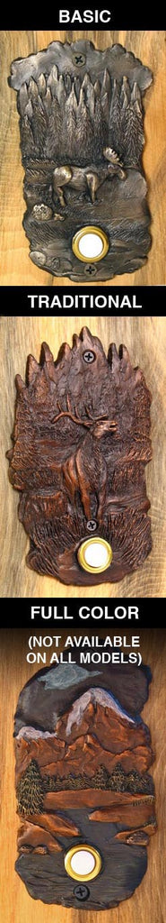 W-DRBELL-SQRFS2 Square With Leaping Fish Bronze Doorbell - Oak Park Home & Hardware