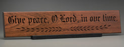 Give Peace O Lord Carving in Vintage Cherry - Oak Park Home & Hardware
