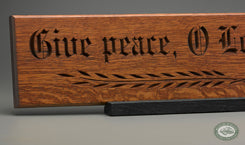 Give Peace O Lord Carving in Classic Oak - Oak Park Home & Hardware