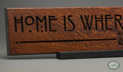 Home Is Where the Heart Is Carving in Heritage Oak - Oak Park Home & Hardware