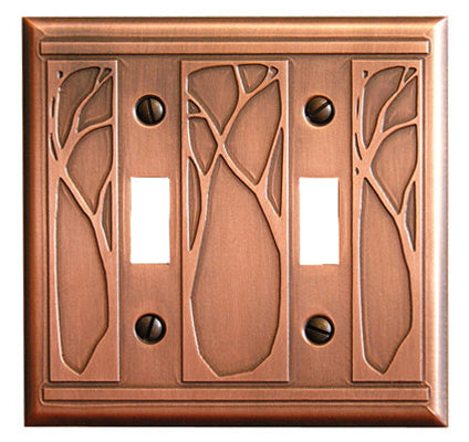 James Mattson Art Nouveau Pattern Toggle Switch Plate - 2 Gang - Oak Park Home & Hardware
