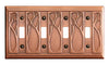 James Mattson Art Nouveau Pattern Toggle Switch Plate - 4 Gang - Oak Park Home & Hardware