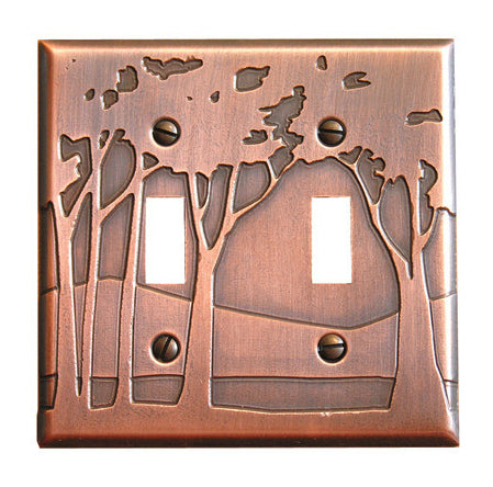James Mattson Landscape Pattern Toggle Switch Plate - 2 Gang - Oak Park Home & Hardware