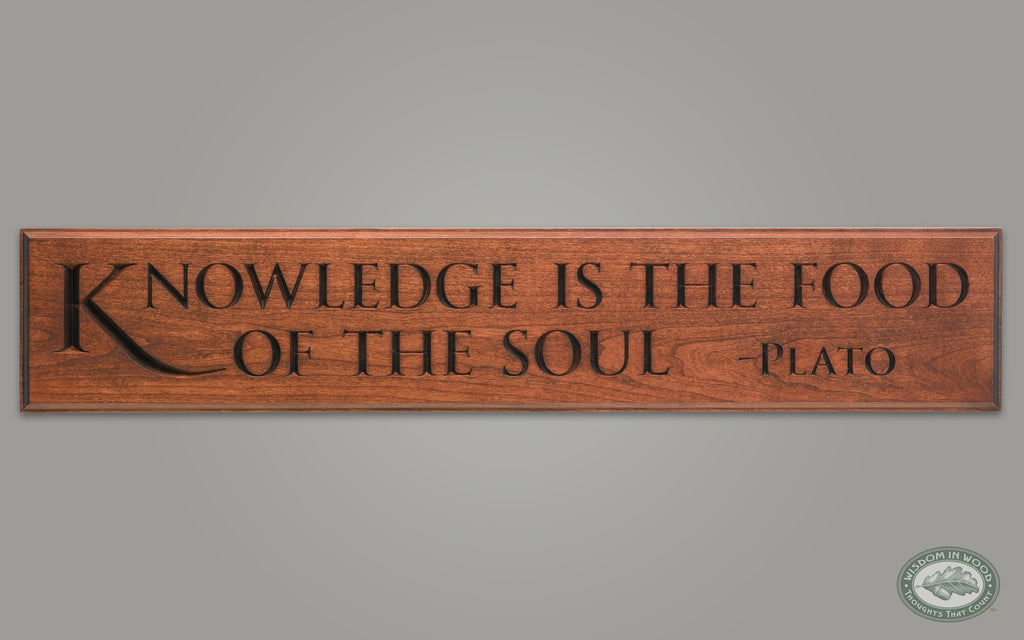 Plato - Knowledge Carving in Vintage Cherry - Oak Park Home & Hardware