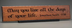 Jonathan Swift - Live Every Day Carving - Vintage Cherry - Oak Park Home & Hardware