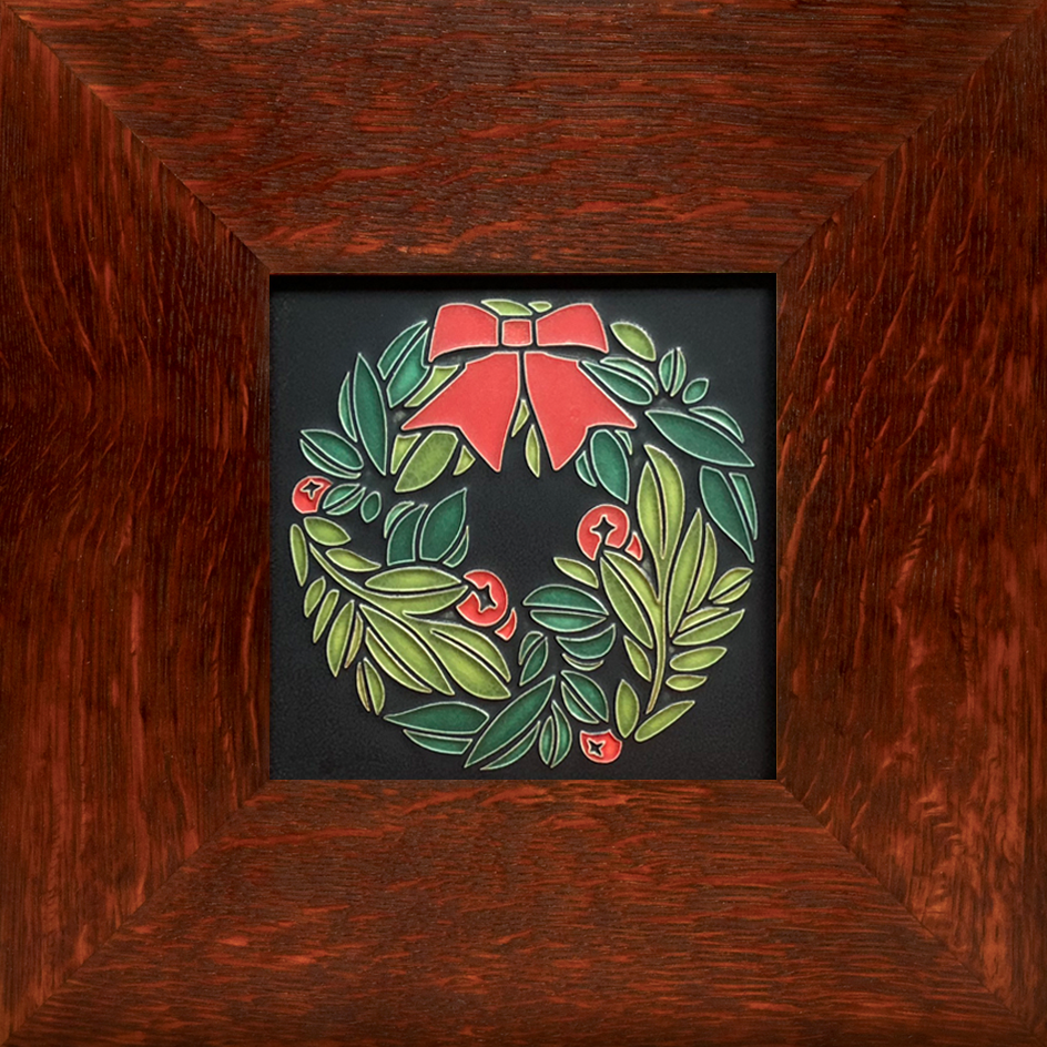 Motawi 6x6 Holiday Wreath Blk - Legacy Frame - Sig Finish - Oak Park Home & Hardware