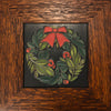 Motawi 6x6 Holiday Wreath Blk - Oak Park Frame - Sig Finish - Oak Park Home & Hardware