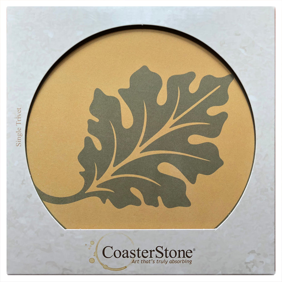 Oak Leaf Absorbent Stone Trivet - Oak Park Home & Hardware