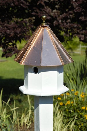 035A Oct-Avian Bird House - White - Bright Copper roof - Oak Park Home & Hardware