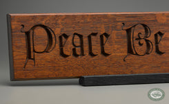 Peace Be With You Carving in Heritage Oak - Oak Park Home & Hardware