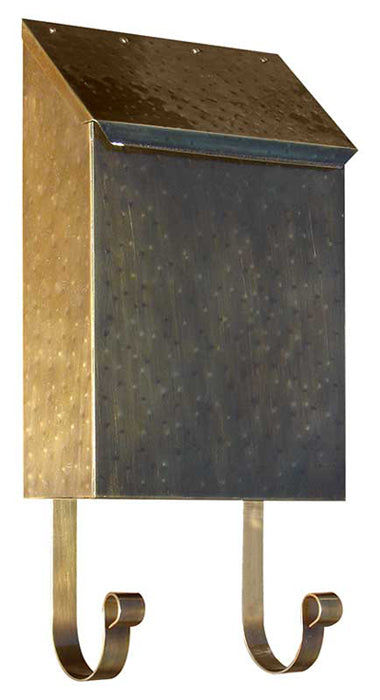 Provincial Vertical Mailbox MB400-AB Antique Hammered Brass - Oak Park Home & Hardware