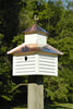 093A Rusty Rooster Bird House - White House - Bright Copper Roof - Oak Park Home & Hardware