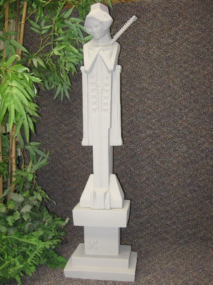 Frank Lloyd Wright Midway Gardens Sprite with Baton and Pedestal - GN-FLWS-B-PED - Oak Park Home & Hardware