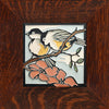 Motawi 6685 6x6 Spring Chickadees - Oak Park Frame - Signature Finish - Oak Park Home & Hardware