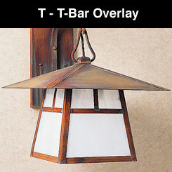8'' carmel stem hung pendant with t-bar overlay - Oak Park Home & Hardware