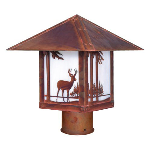 9'' timber ridge post mount with deer filigree - Oak Park Home & Hardware