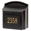Cast Aluminum Locking Mailbox with Integrated House Number - Black/Gold - Oak Park Home & Hardware